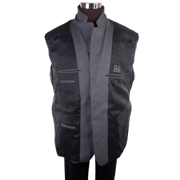 Jos A Bank Traveler's Men’s Sz 48R Gray 100% Wool Two Button Blazer Jacket Coat - Picture 9 of 13